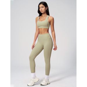 Womens Workout <b>Set</b> Two Piece Racerback Sports Bra Matching High Waist Leggings Yoga Gym Pilates Outfit Spandex Polyester - Product Image 4