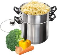 Casserole à couscous en acier inoxydable avec poignée en bakélite résistante à la rouille, style contemporain JL, ustensiles de cuisine en acier inoxydable