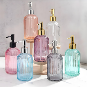 Bouteilles distributrices en verre vides de 420 ml pour lavage des mains, style vintage, bouteilles de shampoing en verre, distributeur de savon en gros avec <span class=keywords><strong>pompe</strong></span> - Product Image 6