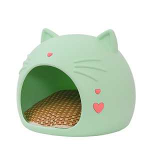 Big Mouth Cat Round Cat <b>Bed</b> Memory Foam Summer Cooling Pet <b>House</b> For Cats - Product Image 5
