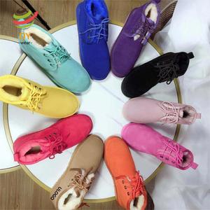 Nuovi Stivali <span class=keywords><strong>da</strong></span> Neve per Coppie, Scarpe Comode in Pelle di Vacchetta e Lana per Uomo e <span class=keywords><strong>Donna</strong></span>, con Fodera Calda in Lana e Suola in Cotone Tradizionale - Product Image 1