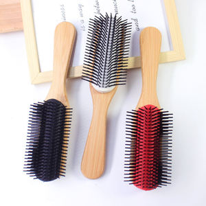 Peigne de massage du cuir chevelu à marque privée, peigne de coiffure pour salon, <span class=keywords><strong>brosse</strong></span> <span class=keywords><strong>Denman</strong></span> en bois à 9 rangées, peigne à neuf rangées - Product Image 4