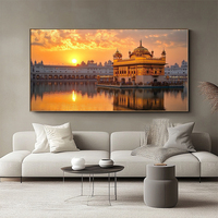 Grandes impressions sur toile Poster sikh spirituel Paysage Temple d'or Peintures indiennes et Arts muraux