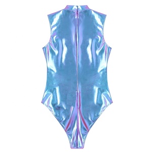Mens Metallic Bodysuit Leotard Pool Party Swimwear Nightclub Performance Costume Beach Pool <b>Pole</b> <b>Dancing</b> Stage Performance - Product Image 4