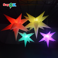 Étoile géante gonflable LED suspendue personnalisée pour la décoration de festivals et la publicité d'événements