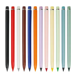 12 색 잉크가없는 연필 영원한 펜 더러운 손이 아닌 영원한 에코 연필 영원한 연필 팁 세트