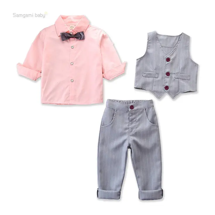 Ensemble de vêtements pour enfants garçons, 3 pièces, tenue d'automne, style coréen, vente en gros