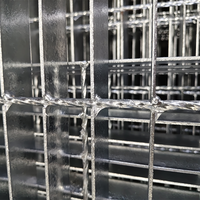 Grille en barres d'acier galvanisé à surface plane pour système de drainage, plateforme de sol et passerelle