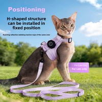 Ensemble Harnais et Laisse pour Chat Anti-Évasion, Rembourré, Solide, Personnalisable, Réfléchissant, avec Support de Traceur en Silicone Souple – Vente en Gros