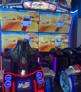 Consola de Juego Arcade de Carreras para Dos Jugadores con Pantalla Dual, Simulador Metálico que Funciona con Monedas, para Mayores de 6 Años, para Centros de Juegos de Mesa - Product Image 1