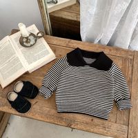 Vêtements en tricot pour bébé nouveau-né OEM ODM, pull rayé en coton 100% pour garçons, hiver