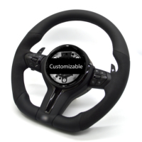 Volante para BMW Serie 1-7 E90/F30/F10/M3/M4/M5/M2 328i/335i M Sport/M Performance, Personalizado, Completamente en Cuero/Alcántara