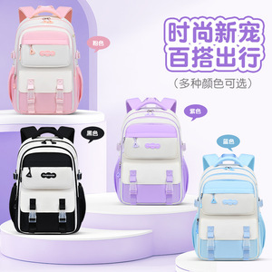 Fashion Kids Backpack 14 In Color Blocking Waterproof School Bag Unisex For Children Education Use - Product Image 5