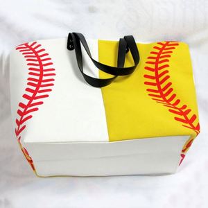 Sac fourre-tout en toile personnalisé pour le baseball, sac à bandoulière avec bouton, grand sac de sport portable pour balles, décontracté, pour le week-end, pour femmes, été, automne - Product Image 6