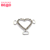 Connecteur de bikini en cristal plaqué argent avec strass, personnalisable, pour accessoires de vêtements et robes de bikini