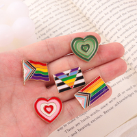 Broche de victoire sac de revers, émail dégradé, drapeau de magique, cœur arc-en-ciel, progression, carte graphique, cadeau en métal, pour ami