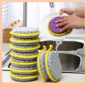 Esponja para lavar platos de doble cara, cepillo para lavar platos, sartén, olla, esponjas para lavar platos, limpieza del hogar, herramientas de cocina reutilizables - Product Image 2