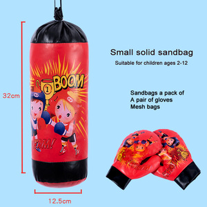 <span class=keywords><strong>Sac</strong></span> <span class=keywords><strong>de</strong></span> boxe pour enfants personnalisé Jouet <span class=keywords><strong>de</strong></span> sport transfrontalier PU PVC Matériau solide suspendu et gants avec logo imprimé - Product Image 3