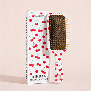 Brosse à coussin à motif de fruits personnalisée de la marque Wanmei, boîte cadeau, brosse plate carrée lisse en plastique, peigne à coussin d'air pour massage du cuir chevel - Product Image 5