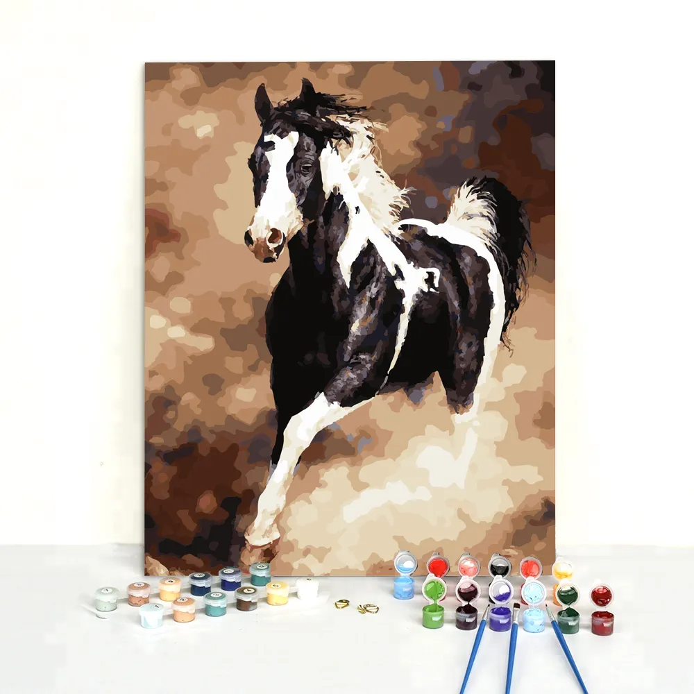 Hot Sale digital Painting Kit Custom horse animal abstract Oil Paint by Numbers