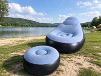 Chaise longue gonflable en PVC, canapé inclinable pliable avec repose-pieds, siège d'extérieur moderne et minimaliste