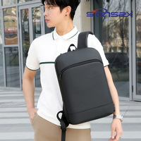 Sac à dos minimaliste pour homme, résistant à l'eau, en Oxford, pour ordinateur portable, idéal pour les trajets professionnels et les courts séjours, personnalisable avec logo.