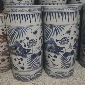 Hiện đại màu xanh và trắng cá thiết kế gốm ô hiển thị đứng kích thước lớn bán lẻ ô chủ - Product Image 3