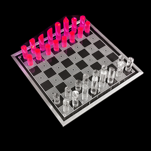 Juego de mesa de acrílico brillante con marco de aluminio cepillado, luz LED RGB personalizada de lujo, gran oferta - Product Image 6