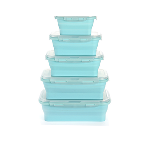 350ML Silicone <span class=keywords><strong>Rectangle</strong></span> Pliable Conteneur De Stockage Pliable Ensemble Conteneur Alimentaire Chauffable avec Faible quantité minimale de commande Drop Shipping Boîte À Lunch - Product Image 2