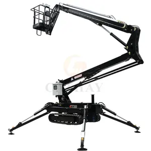 CE Tuv 10m 15m 20m telescopic articulated compact tracked manlift with 360 degree rotary