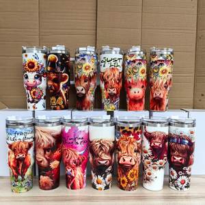 Tasses à café en acier inoxydable 40 oz avec motif de cactus élégant du Wild West, 9 couleurs, style western, avec poignée - Product Image 3