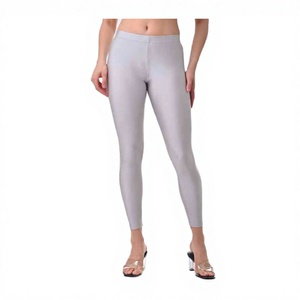 Stretchable Knitted Spandex Solid ODM High Waist <b>Cropped</b> Soft Breathable Women <b>Leggings</b> Slim Fit for Gym Yoga and Daily Use - Product Image 2