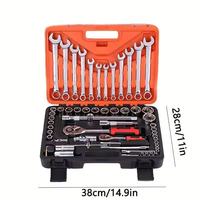 Kit de herramientas de reparación de automóviles Manual de acero al cromo vanadio, llave de vaso de trinquete métrica duradera, fuente de alimentación manual OEM personalizable