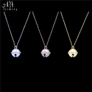 Nouveau collier pendentif en or blanc massif 18 carats à la mode avec un design de cloche en diamant naturel véritable pour les filles - Product Image 4