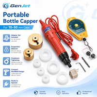 Machine de capsulage électrique portable GenJet, à commande manuelle, avec embrayage réglable, plage de bouchons à vis de 10 à 50 mm, pour l'emballage de petites séries