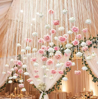 Rideau de perles en forme de rose pour décoration suspendue au plafond, idéal pour fêtes, mariages, centres commerciaux, événements, salons et restaurants
