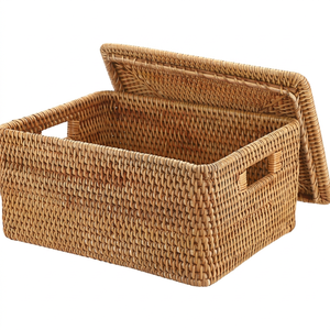 Rustic Large <b>Square</b> Shape PP Plastic Multifunction Laundry <b>Basket</b> with Handle for Bathroom Clothes Storage - Product Image 1