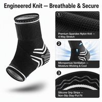 Attelle de cheville réglable, élastique, respirante et antidérapante en Spandex et Nylon, confortable, pour la course et le fitness