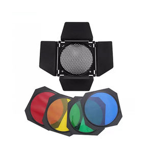 MIAOTU Kit de filtres pour flash de studio <span class=keywords><strong>7</strong></span> pouces, comprenant une plaque de protection lumineuse en fer forgé à quatre feuilles avec film coloré et grille nid d'abeille, et un ensemble de 4 gels de couleur - Product Image 1