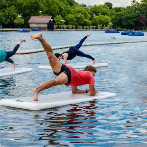 Tapete inflável DWF para ioga aquática, tapete inflável barato e durável para ioga, placa de ioga para piscina