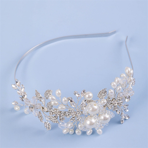 Nouveau serre-tête fait main en perles, accessoires capillaires raffinés pour l'été, ensemble de coiffure de mariée en alliage et métal pour femmes - Product Image 1