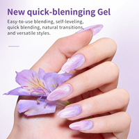 Gel de mélange haute transparence pour nail art, effet blooming, séchage rapide, soak-off, durcissement UV LED, 15ml, fournitures de salon en gros