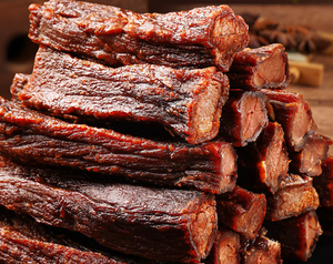 Boeuf séché à l'air Usine Vente <span class=keywords><strong>en</strong></span> <span class=keywords><strong>gros</strong></span> Original Saveur de cumin épicé Boeuf Jerky <span class=keywords><strong>Viande</strong></span> Snacks Emballage sous vide Halal - Product Image 6