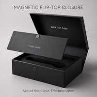 Boîte cadeau magnétique à couvercle rabattable, étanche, noir mat, options de couleurs rouge et blanc, insert en mousse personnalisé, gaufrage, emballage pour équipement de golf