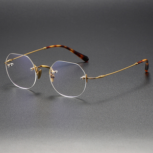 Montura de gafas de titanio ZY008 para hombre, monturas de gafas graduadas para miopía cuadradas <span class=keywords><strong>Retro</strong></span> Vintage, gafas ópticas para Miopía - Product Image 3