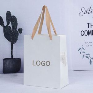 Factory Custom Printed Brand Logo <b>Paper</b> Gift Bag Promotion Luxury Clothing Gift Shopping Black Jewellery <b>Paper</b> Bag With Handle - Product Image 4