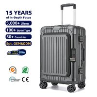 Valise à roulettes en métal INS, grande capacité, style européen, pour affaires, avec serrure TSA, très vendue
