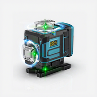 Niveau laser croisé 4D, laser vert 16 points, écran d'affichage, qualité DIY et industrielle, 360° °   Pendule rotatif auto-nivelant
