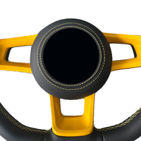 Volant en cuir compatible avec VW Golf 4 5 6 6R 7 7.5 8 MK4 5 6 7 7.5 8 7 R GTE Variant R-Line T6 V6 Style Jaune