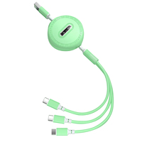 Câble de chargement multiple Cordon rétractable Câble de chargement rapide 3 en 1 Chargeur multiple avec ports micro USB de type C pour téléphones portables